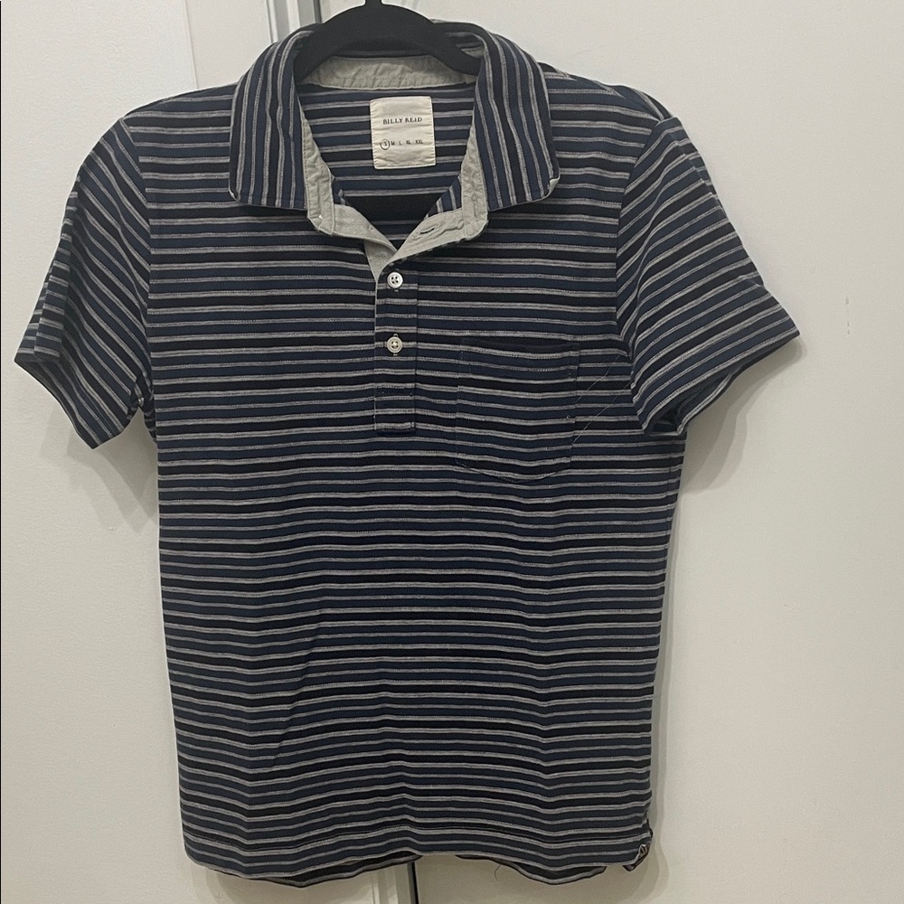 Billy Reid Striped Polo Small